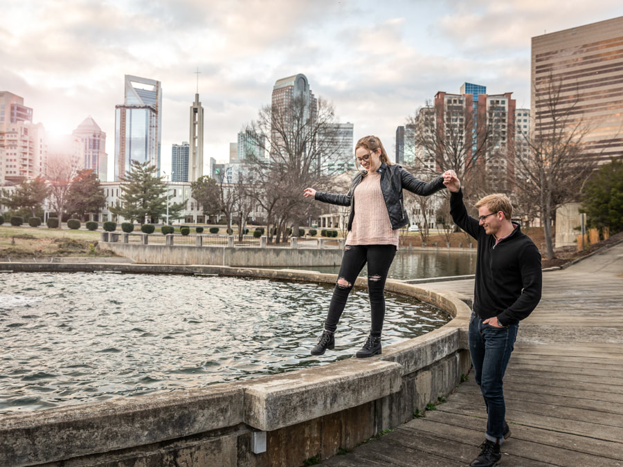 engagement photos up town charlotte nc